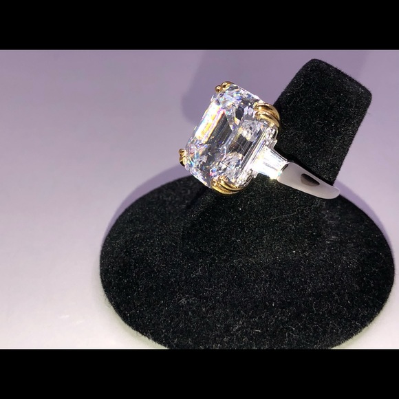 Cocktails Ring!S/S, white cushion zircon 1.5x1.5cm - Picture 3 of 9